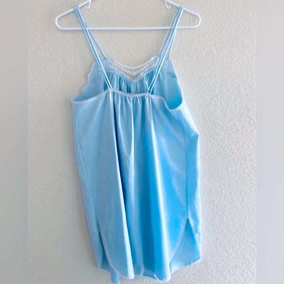 Vintage Yolande pastel blue slip nightgown size S - Picture 2 of 11